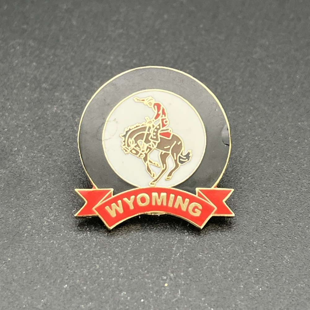 Wyoming Bucking Bronco Cowboy Horse Rodeo United States Of America Lapel Hat Pin
